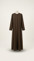 Deep Walnut Structured Abaya