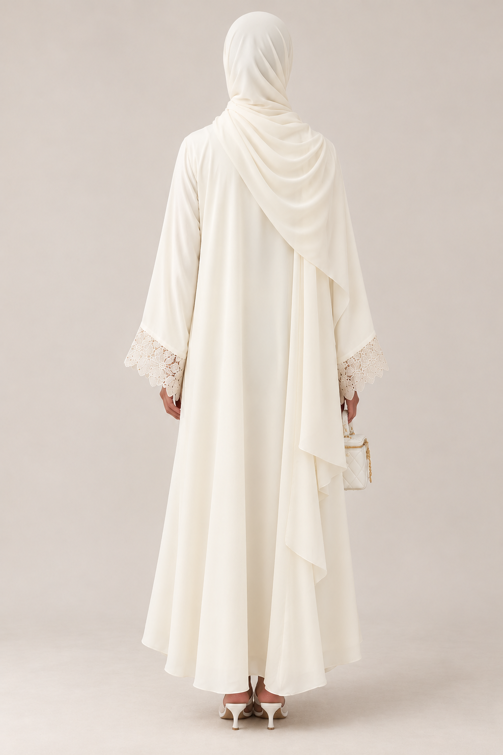 Butter Yellow Flower Lace Abaya
