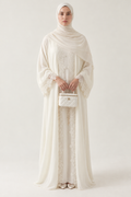 Butter Yellow Flower Lace Abaya