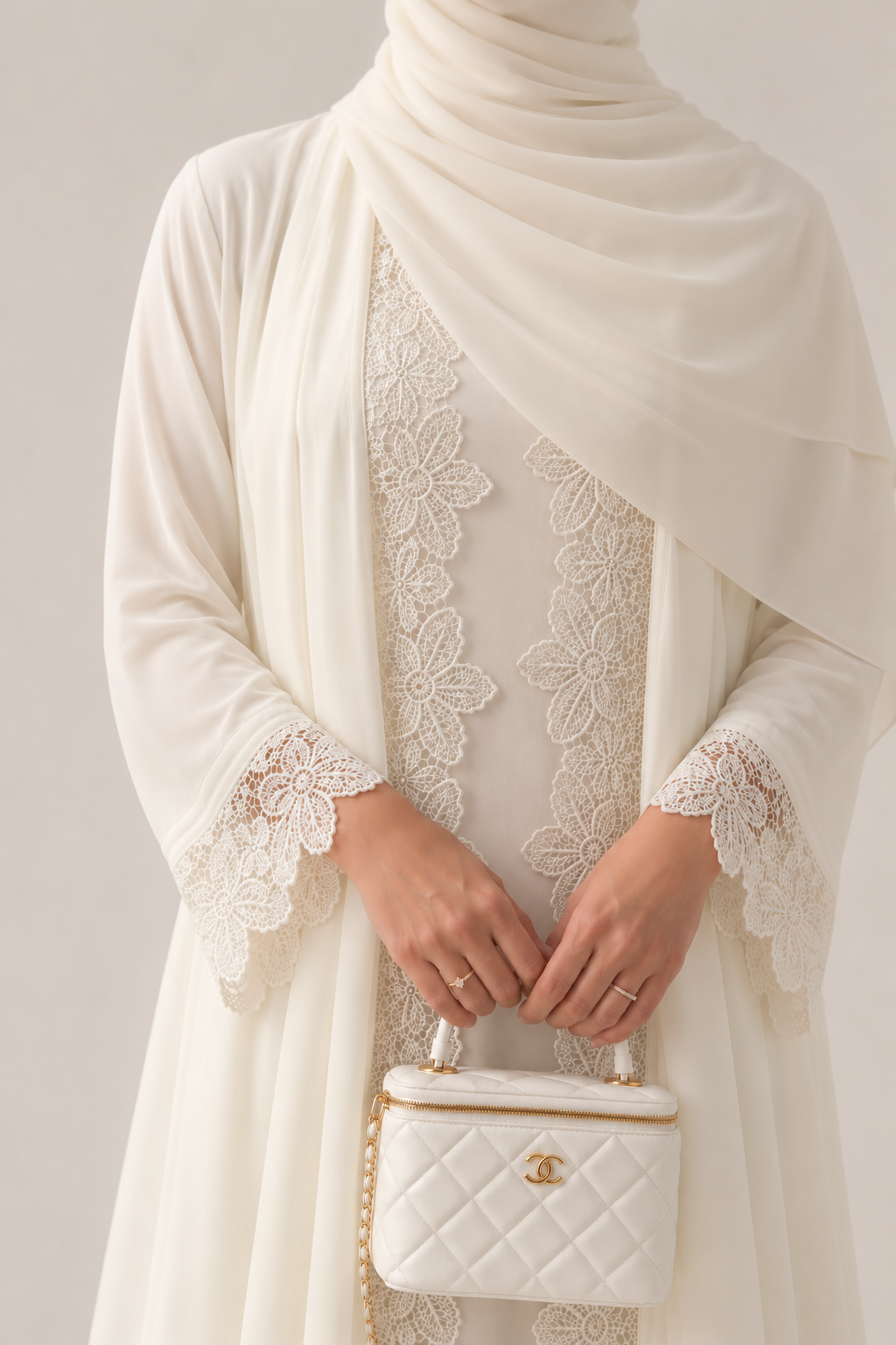 Butter Yellow Flower Lace Abaya